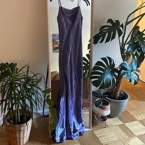 Shiny Lilac Long Satiny Dress Size 2/XS
